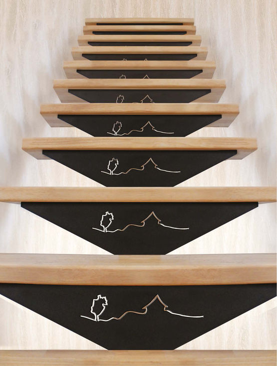  Escalier avec ailette en métal thermo-laqué | CAUSSE SIGNATURE - ESCALIER BOIS AVEYRONNAIS