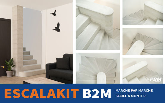  Escalier béton en kit préfabrique ESCALAKIT B2M  - PBM GROUPE