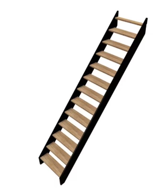 Escalier droit hêtre Kino bicolore sans rampe | LAPEYRE SERVICES