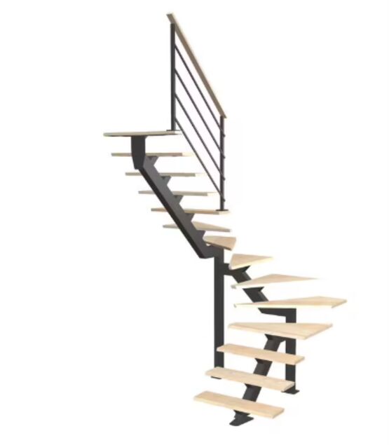 Escalier Elliot Double Quart Tournant Intermédiaire avec Rampe Eva | LAPEYRE SERVICES