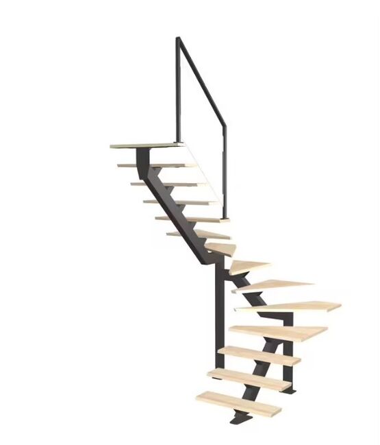 Escalier Elliot double quart tournant intermédiaire rampe Evence