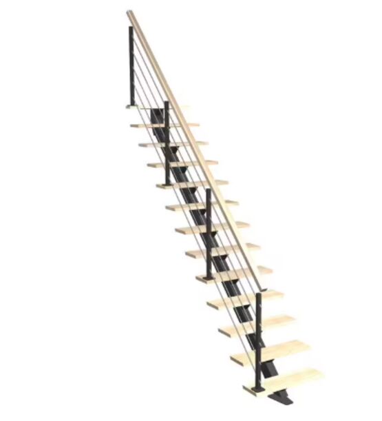 Escalier Elliot droit rampe Epure tubes | Epure Tubes