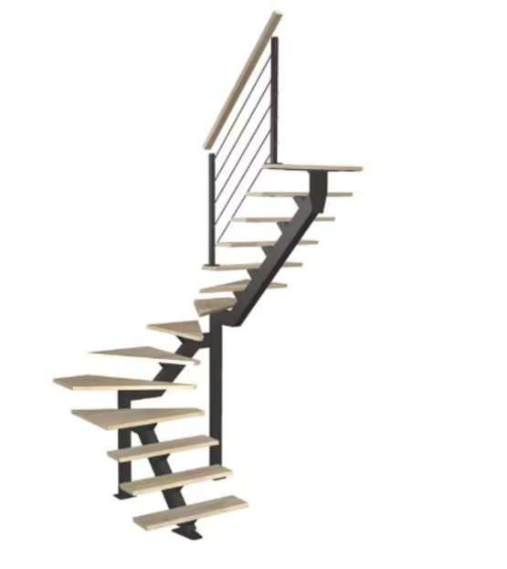  Escalier Elliot quart tournant intermédiaire rampe Epure tubes | LAPEYRE SERVICES