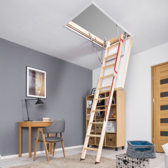 Escalier escamotable avec échelle en bois | LWL Extra FAKRO