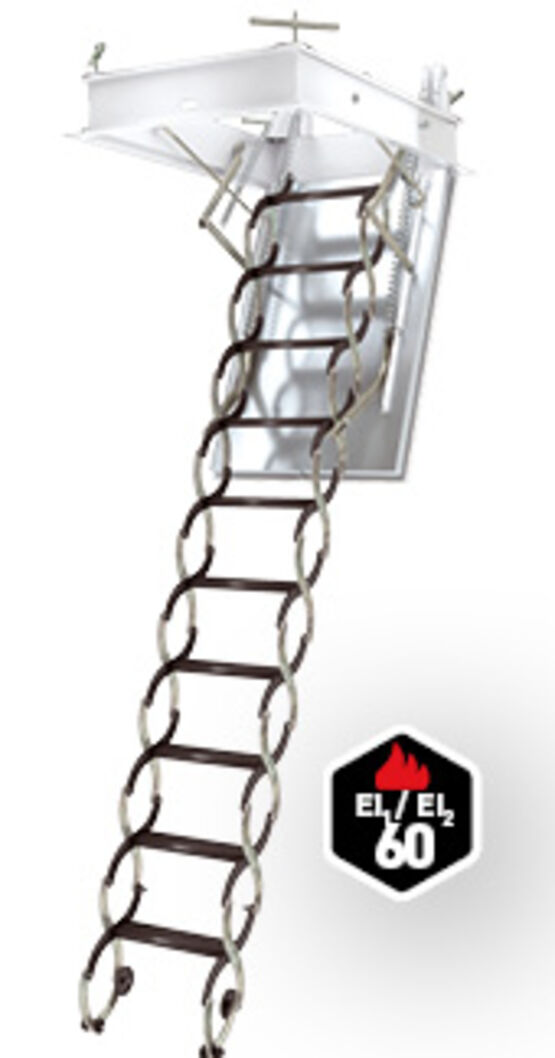Escalier escamotable FAKRO avec échelle en ciseaux, coupe-feu 60 min | LSF - produit présenté par FAKRO