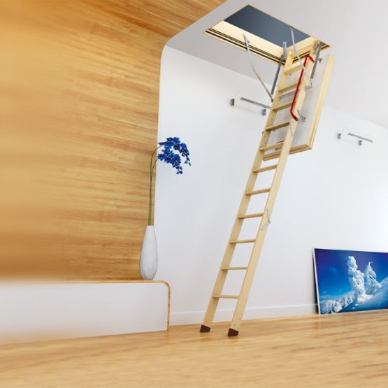  Escalier escamotable super thermo-isolant FAKRO | LWT, LWT Passive House  - Escalier en bois