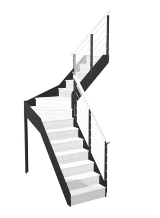 Escalier Esteban Bois Métal Quart Tournant | LAPEYRE SERVICES