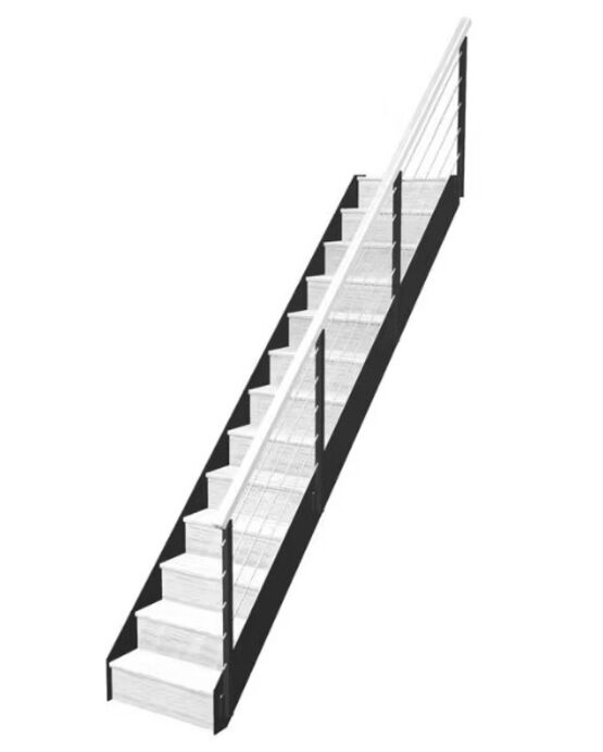 Escalier Esteban droit rampe Epure tubes | LAPEYRE SERVICES