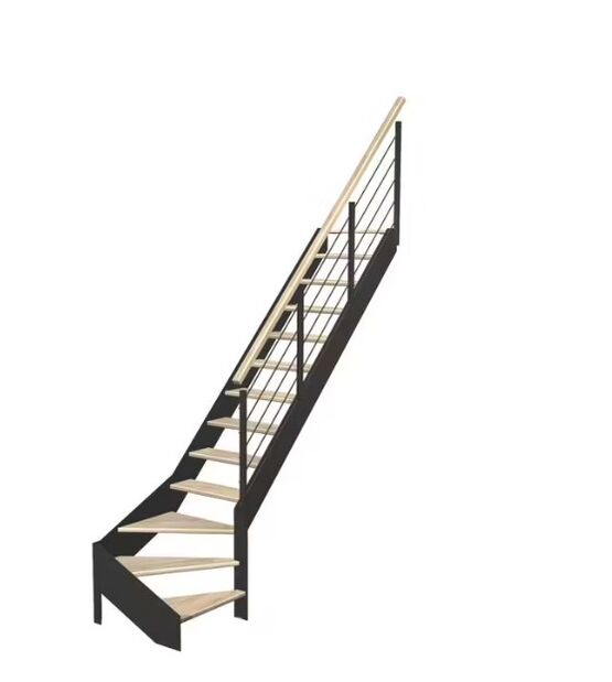 Escalier Estelle quart-tournant bas rampe Epure tubes inox | LAPEYRE SERVICES