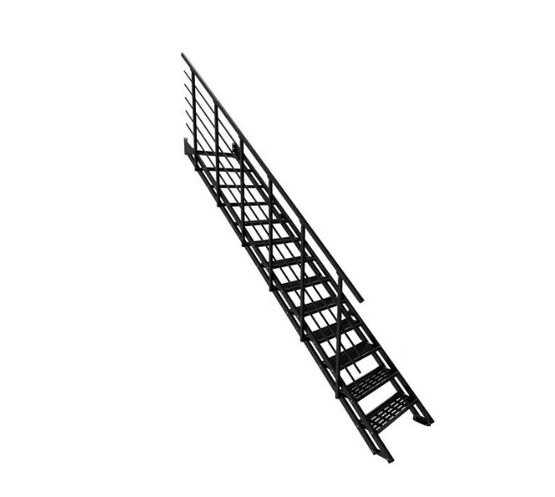 Escalier extérieur NEW YORK 2 droit 12 à 14 marches Métal Caillebotis | LAPEYRE SERVICES