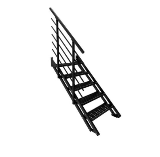 Escalier extérieur NEW YORK 2 droit 4 à 6 marches Métal Caillebotis | LAPEYRE SERVICES