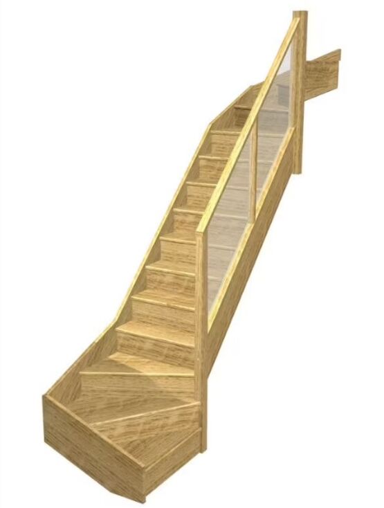 Escalier Faubourg double quart tournant haut &amp; bas rampe Emerence | LAPEYRE SERVICES