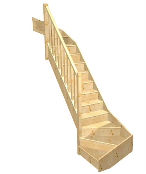 Escalier Faubourg double quart tournant haut &amp; bas rampe Moulure | LAPEYRE SERVICES