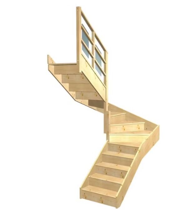 Escalier Faubourg double quart tournant intermédiaire rampe Eden | LAPEYRE SERVICES