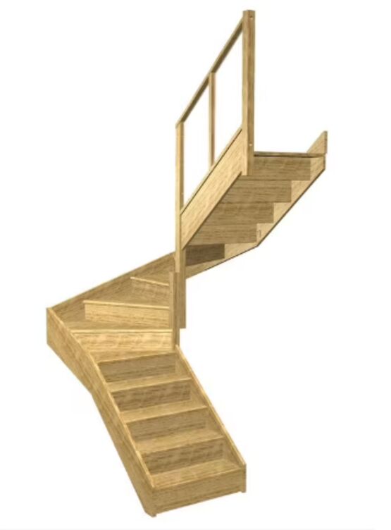 Escalier Faubourg double quart tournant intermédiaire rampe Emerence | LAPEYRE SERVICES