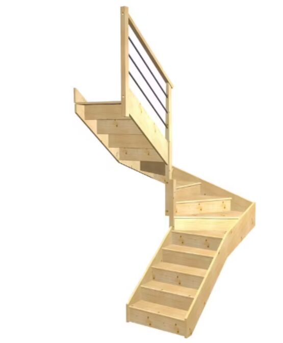 Escalier Faubourg double quart tournant intermédiaire rampe Régate tubes acier | LAPEYRE SERVICES