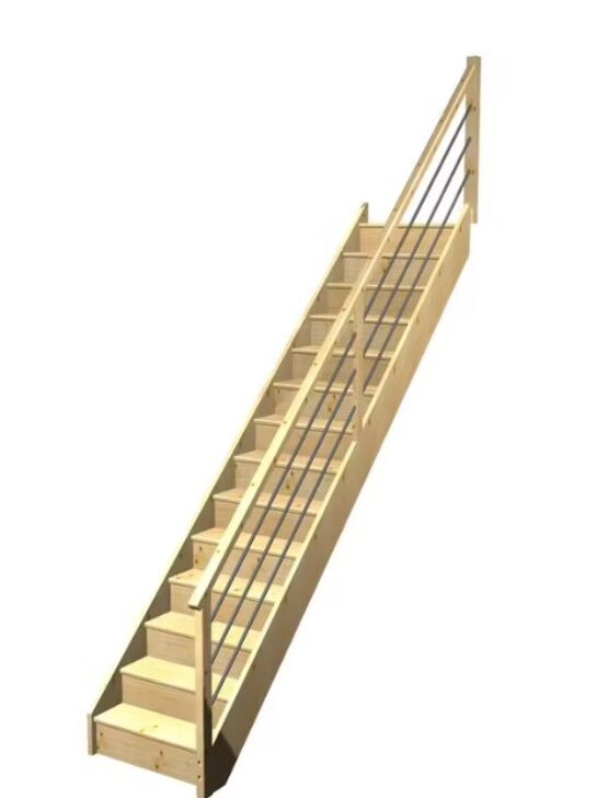 Escalier Faubourg droit rampe Régate tubes acier | LAPEYRE SERVICES