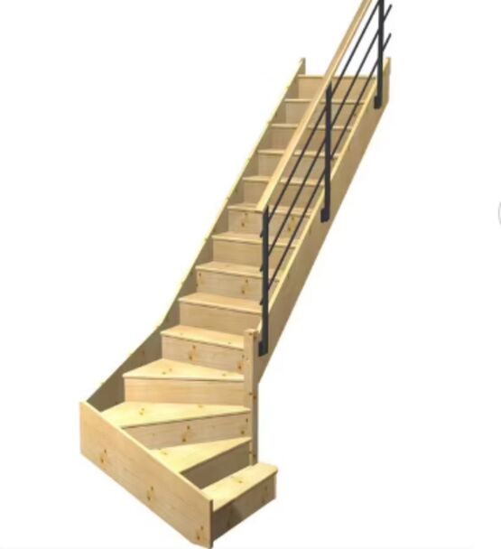Escalier Faubourg Quart Tournant Bas Marche Débordante Rampe Evan | LAPEYRE SERVICES