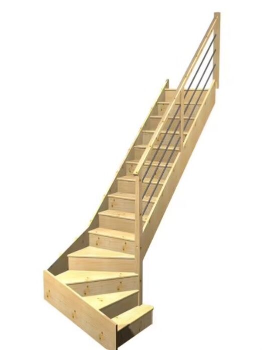 Escalier Faubourg quart tournant bas marche débordante rampe Régate tubes acier | LAPEYRE SERVICES