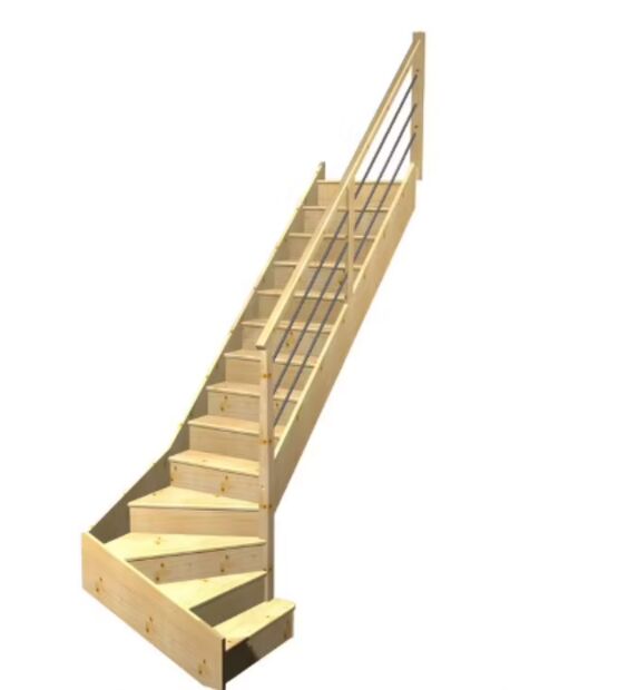 Escalier Faubourg quart tournant bas marche débordante rampe Régate tubes inox | LAPEYRE SERVICES