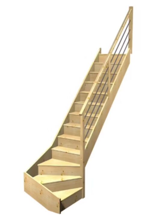 Escalier Faubourg quart tournant bas rampe Régate tubes acier | LAPEYRE SERVICES