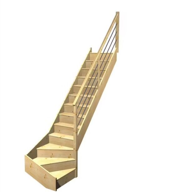 Escalier Faubourg quart tournant bas rampe Régate tubes inox | LAPEYRE SERVICES