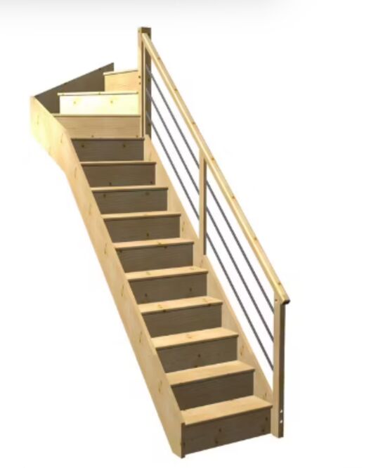 Escalier Faubourg quart tournant haut rampe Régate tubes inox | Regate