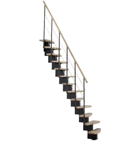 Escalier gain de place Bali 2 hêtre, droit avec rampe | LAPEYRE SERVICES