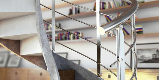  Escalier hélicoïdal en ciment avec différents modèles de rampes | Concrete - Escaliers préfabriqués en béton