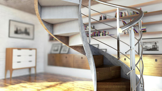 Escalier hélicoïdal en ciment avec différents modèles de rampes | Concrete - produit présenté par RINTAL - VALEF