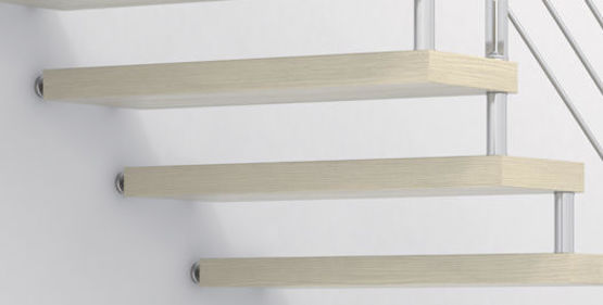  Escalier intérieur suspendu en bois, acier et verre  | Aira  - RINTAL - VALEF