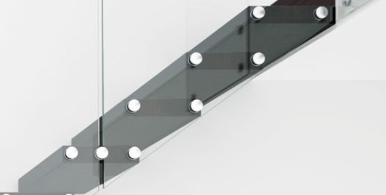  Escalier intérieur suspendu en bois, acier et verre  | Aira  - Escalier en bois