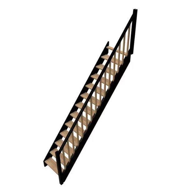 Escalier Kino droit hêtre bicolore avec rampe | LAPEYRE SERVICES