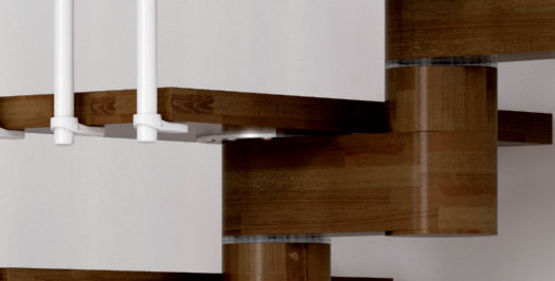  Escalier limon central autoportant en bois avec conception modulaire | Gamma - Escalier en bois