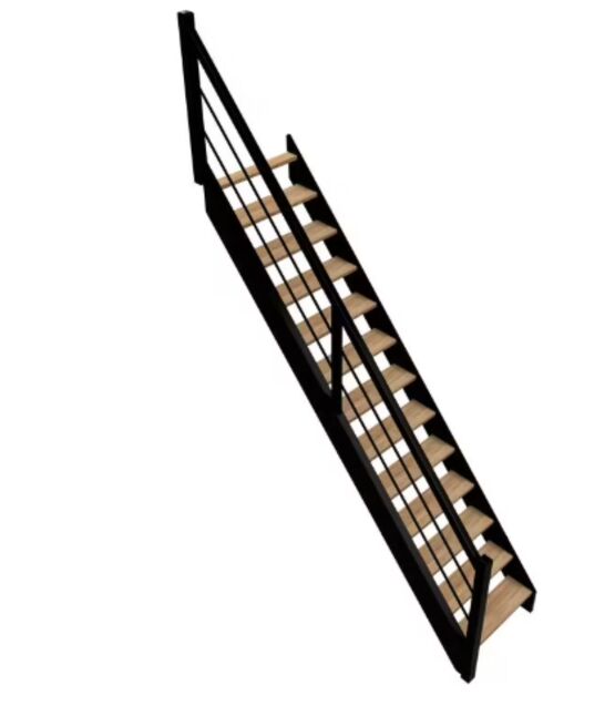 Escalier Ludo droit hêtre bicolore avec rampe | LAPEYRE SERVICES