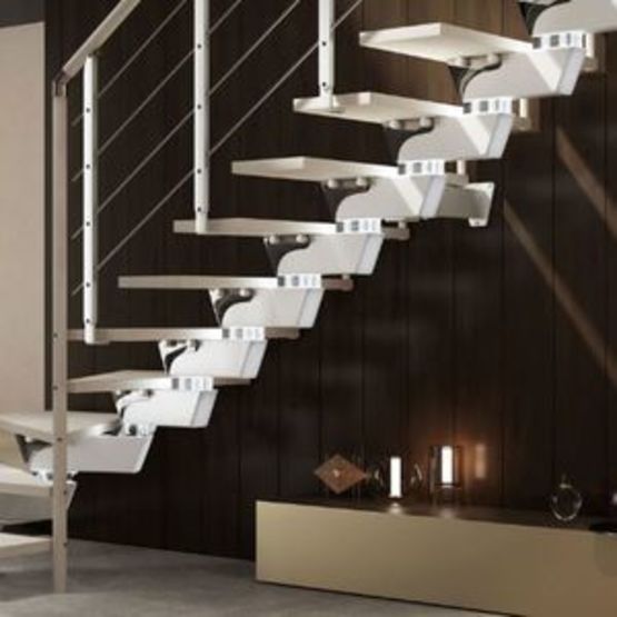 Escalier modulaire personnalisable en acier et bois massif | Knock Design