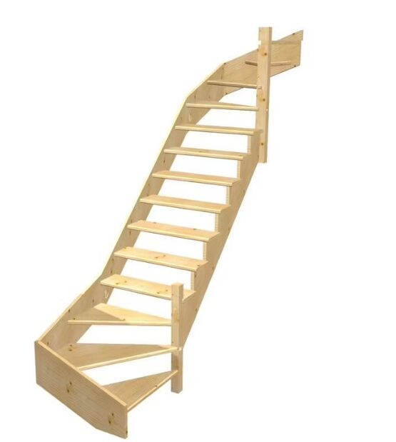 Escalier Ouessant double quart tournant haut &amp; bas sans rampe | LAPEYRE SERVICES