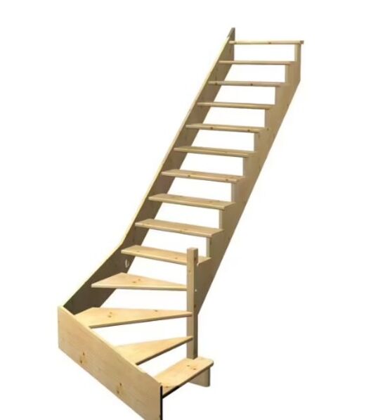 Escalier Ouessant quart tournant bas avec marche débordante sans rampe | LAPEYRE SERVICES