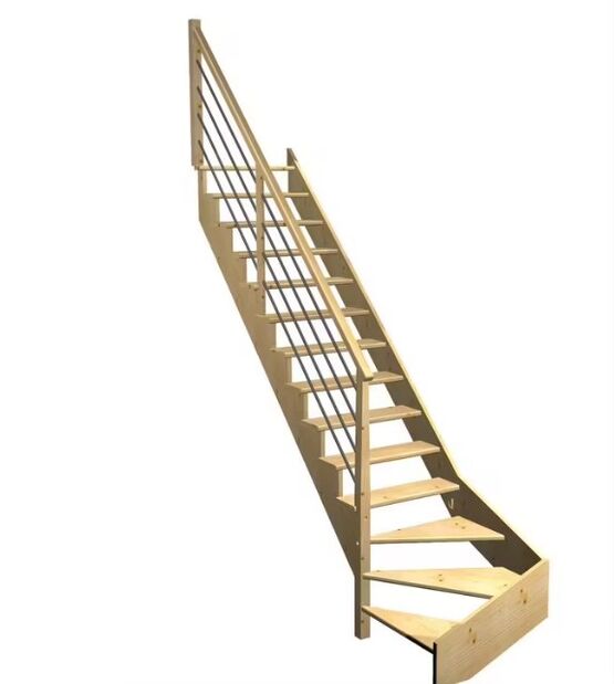 Escalier Ouessant quart tournant bas rampe Régate tubes acier | LAPEYRE SERVICES