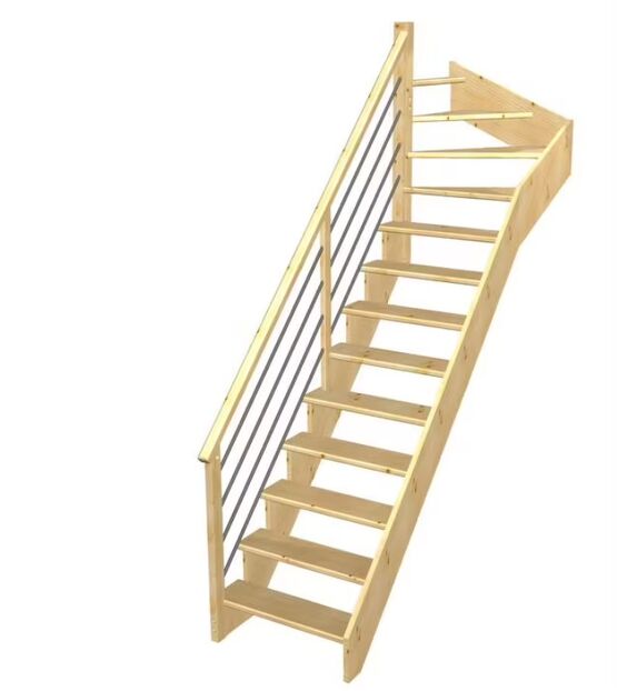 Escalier Ouessant quart tournant haut rampe Régate tubes acier | LAPEYRE SERVICES
