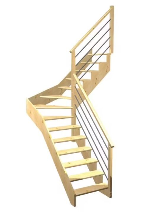 Escalier Ouessant quart tournant intermédiaire rampe Régate tubes inox | LAPEYRE SERVICES