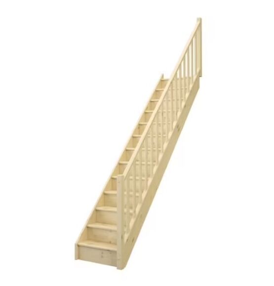Escalier Uno bois droit avec rampe| LAPEYRE SERVICES