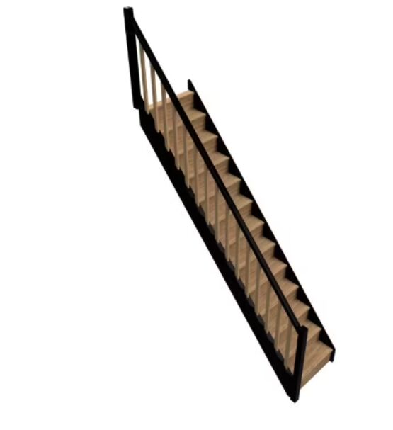 Escalier Uno droit hêtre bicolore avec rampe | LAPEYRE SERVICES