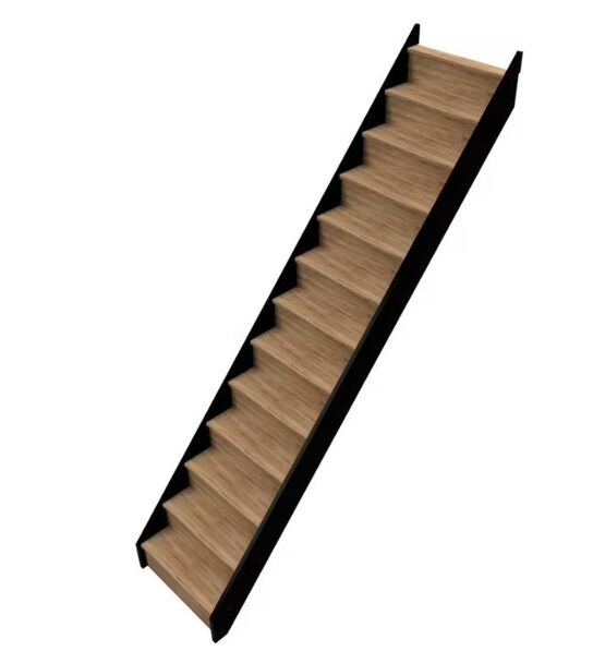 Escalier Uno droit hêtre bicolore sans rampe | LAPEYRE SERVICES