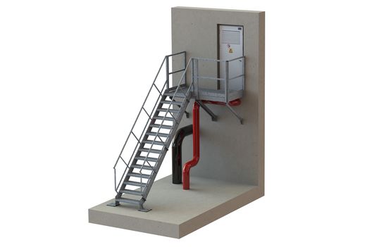 Escaliers techniques acier EN STOCK - produit présenté par ANOXA