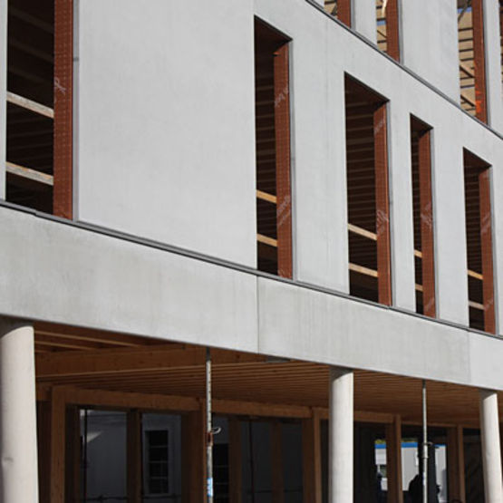  Façade mixte bois-béton | Procédé FMB - Panneaux hybrides