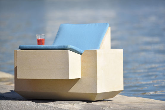  Fauteuil en pierre naturelle ? DETENTE - réf. DE_FA - Banc public