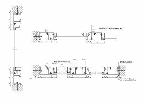  Fenêtre 1 vantail / 2 vantaux en acier pare-flamme E30 | Gamme SteelTeq - Cloisons et planchers vitrés pare-flamme ou coupe-feu