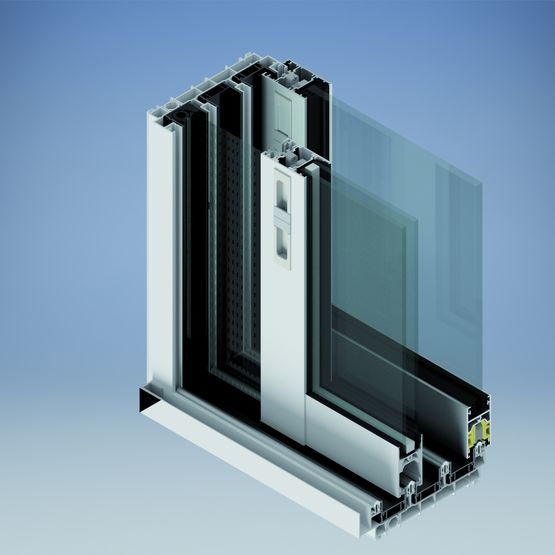  Fenêtre acoustique à vantaux coulissants en quinconce et moustiquaire intégrée | Double Coulissant Soleal - TECHNAL