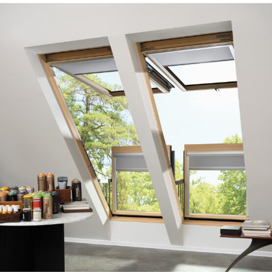  Fenêtre balcon en bois et alu RAL7016 FAKRO | FGP-V GREENVIEW - FAKRO